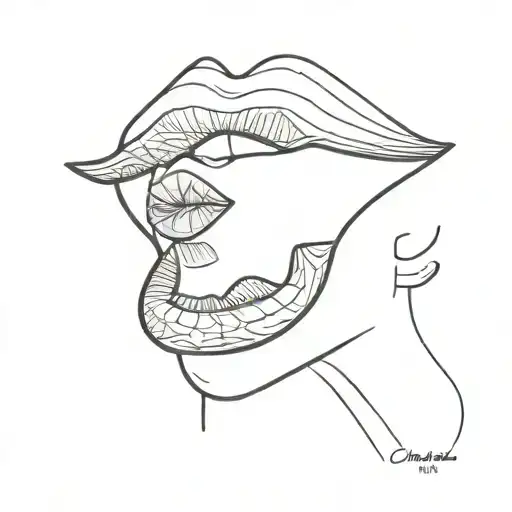 lips and tongue lick the planet chupachups tattoo design idea