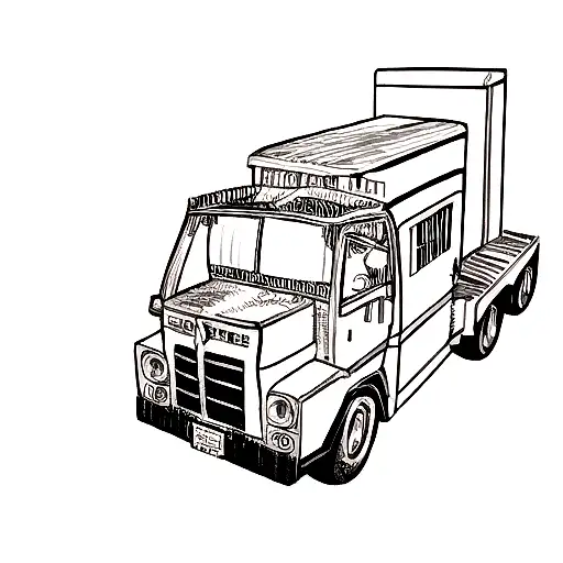 tattoo of a truck with wings symbolizing the freedom of travel tattoo design idea