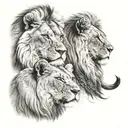 male and female lion tattoo design idea