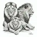 male and female lion tattoo design idea