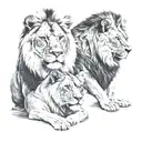 male and female lion tattoo design idea
