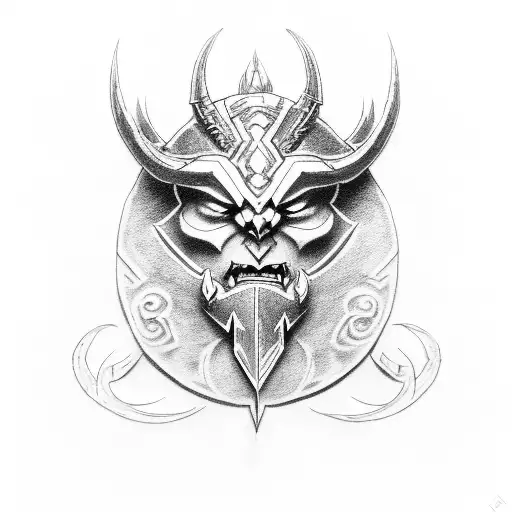 A Warcraft-inspired tattoo featuring Orpheus in a dotwork style tattoo design idea