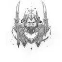 A Warcraft-inspired tattoo featuring Orpheus in a dotwork style tattoo design idea