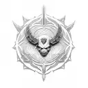 A Warcraft-inspired tattoo featuring Orpheus in a dotwork style tattoo design idea