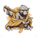 mole monk tattoo design idea