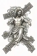 Jesus and cross tattoo design idea