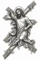 Jesus and cross tattoo design idea