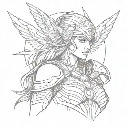 Valkyrie warrior tattoo design idea