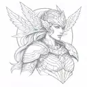 Valkyrie warrior tattoo design idea