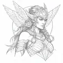 Valkyrie warrior tattoo design idea