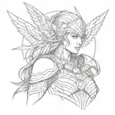 Valkyrie warrior tattoo design idea