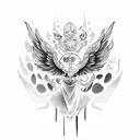 lamb + crow + rabbit & phoenix + owl + turtle tattoo design idea