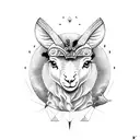 lamb + crow + rabbit & phoenix + owl + turtle tattoo design idea