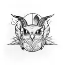 on top (lamb + crow) & in the middle (rabbit + phoenix) & below (owl + turtle) tattoo design idea