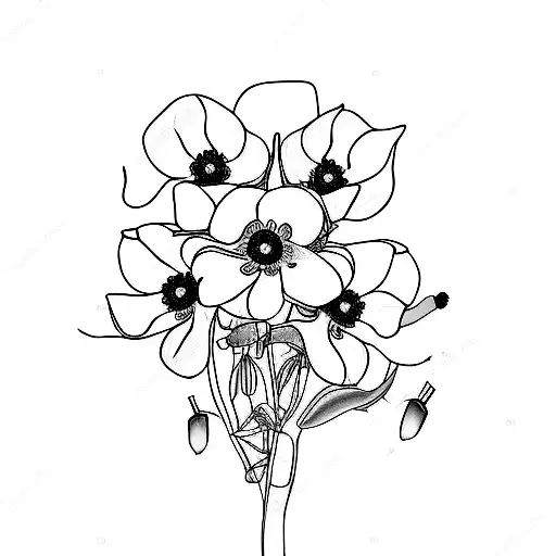 dogwood, goldenrod, columbine, indian paintbrush, poppy tattoo design idea