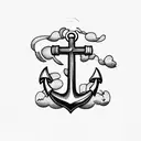 anchor with cross tattoo design idea