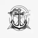 anchor with cross tattoo design idea