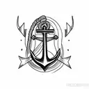 anchor with cross tattoo design idea