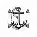 anchor with cross tattoo design idea