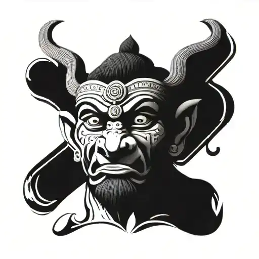 Rama and Hanuman tattoo for upper arm tattoo design idea