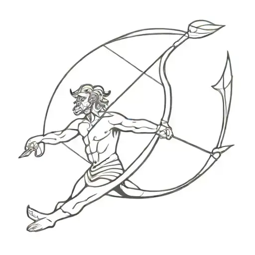 Odysseus bow and arrow tattoo design idea
