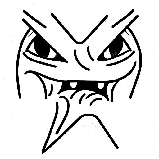 A monster which is hungry and angry at the same time. tattoo design idea