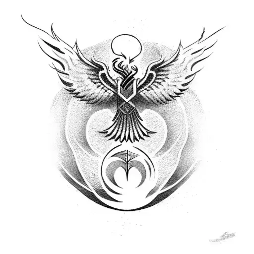 Phoenix Viking Transformation Rebirth tattoo design idea