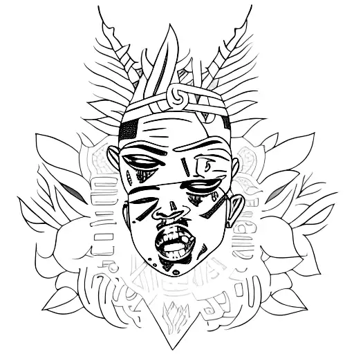 Minimalist tattoo of xxxtentacion's iconic face tattoos tattoo design idea