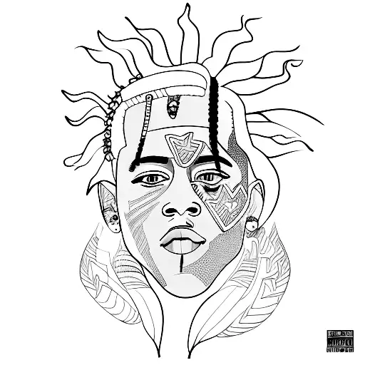 Abstract representation of face xxxtentacion tattoo design idea