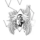 Minimalist design incorporating xxxtentacion's signature tattoo design idea