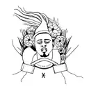 Minimalist design incorporating xxxtentacion's signature tattoo design idea