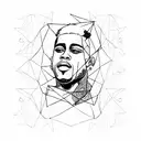 Portrait of xxxtentacion with geometric shapes tattoo design idea