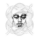 Portrait of xxxtentacion with geometric shapes tattoo design idea