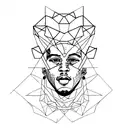 Portrait of xxxtentacion with geometric shapes tattoo design idea