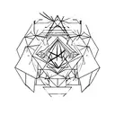 Portrait of xxxtentacion with geometric shapes tattoo design idea