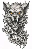 werewolf witch tattoo design idea