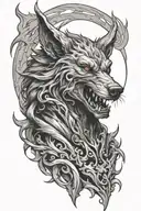 werewolf witch tattoo design idea