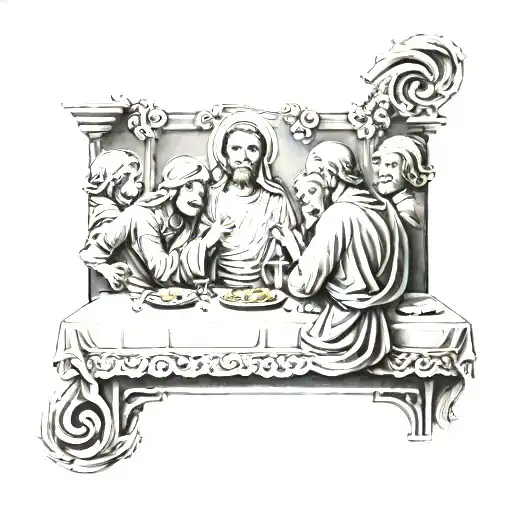 last supper tattoo design idea