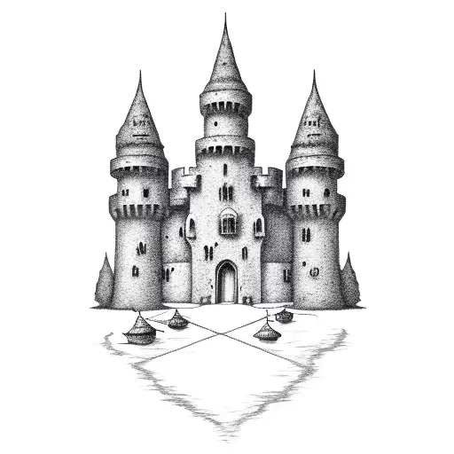 Magic Medieval Castle Tattoo Art Symbol Stock Vector (Royalty Free)  1202912806 | Shutterstock