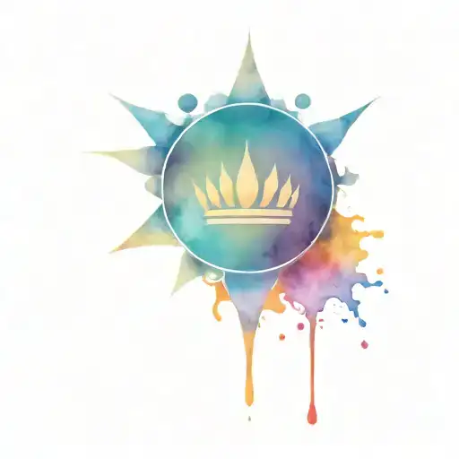 sun and crown  tattoo design idea