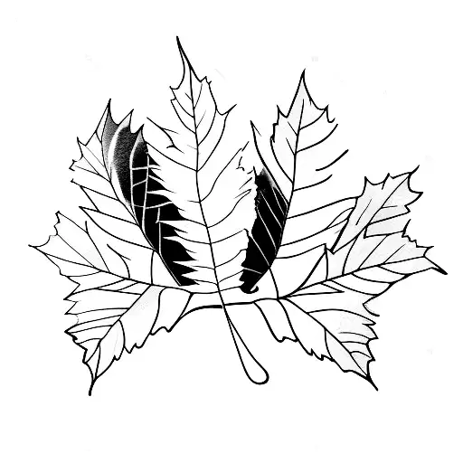 A minimalist tattoo of autumn leaves forming the phrase 'Like a G' tattoo design idea