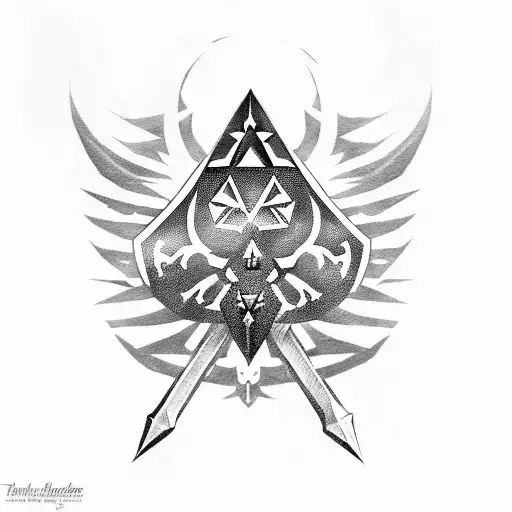 the legend of zelda link with master sword tattoo design idea