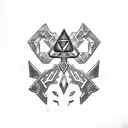 the legend of zelda link with master sword tattoo design idea