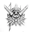 the legend of zelda link with master sword tattoo design idea