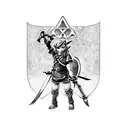 the legend of zelda link with master sword tattoo design idea
