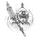 the legend of zelda link with master sword tattoo design idea