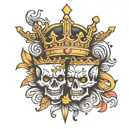 Double B with crown tattoo design idea