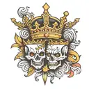 Double B with crown tattoo design idea