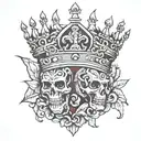 Double B with crown tattoo design idea