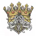 Double B with crown tattoo design idea